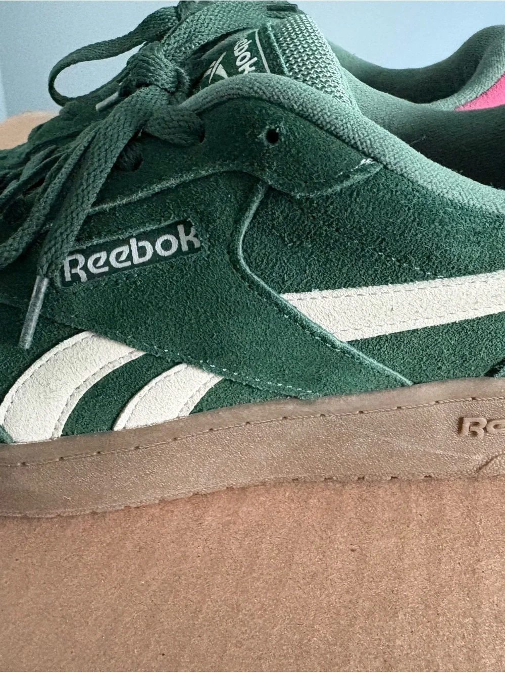 Reebok Dark Green Suede Sneakers